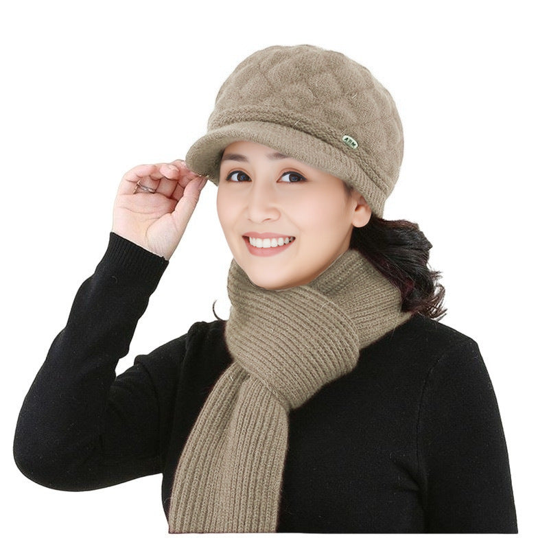 Winter Set: Knitted beret and scarf for women