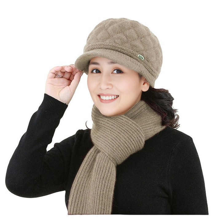 Winter Set: Knitted beret and scarf for women