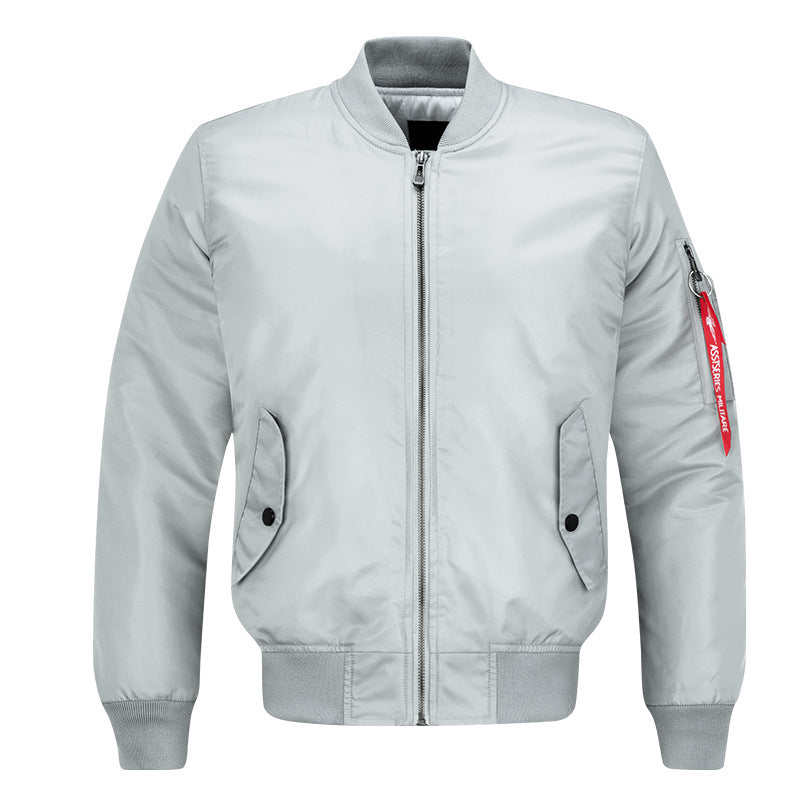 Men's coat made of lightweight, water-repellent nylon with ribbed collar, cuffs, hem, and sleeve zipper Mune Fashion