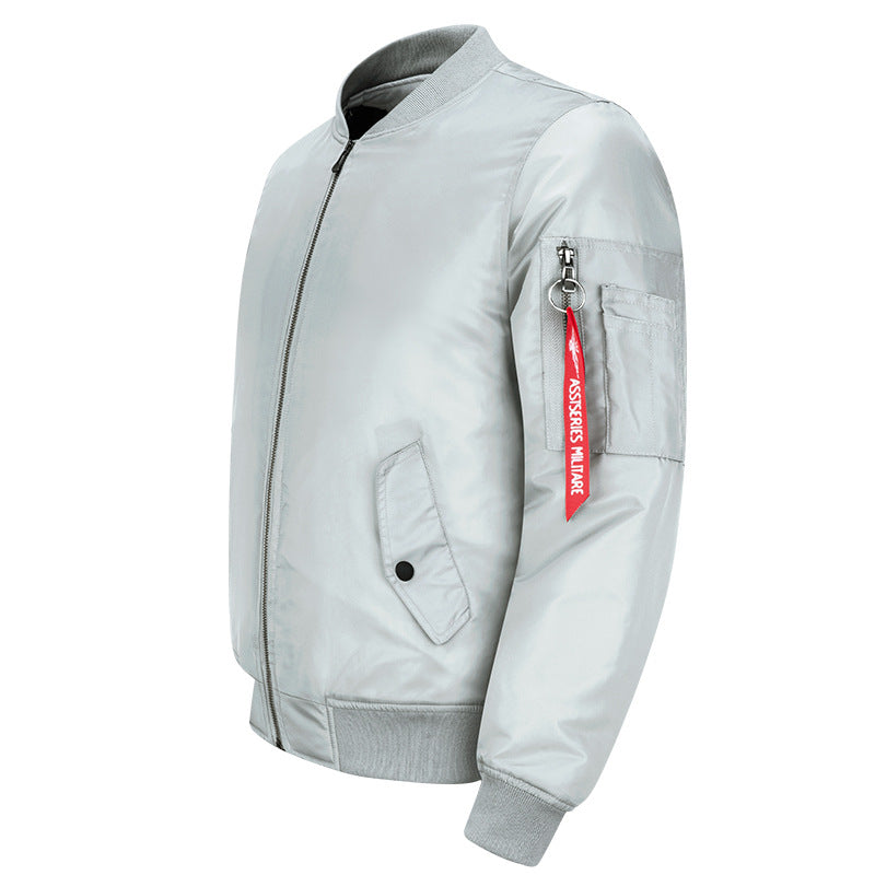 Men's  streamlined commuter bomber jacket with water-resistant nylon shell and sleeve pen pocket Mune Fashion
