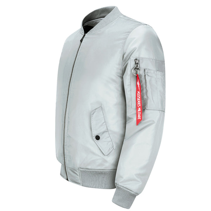 Men's  streamlined commuter bomber jacket with water-resistant nylon shell and sleeve pen pocket Mune Fashion