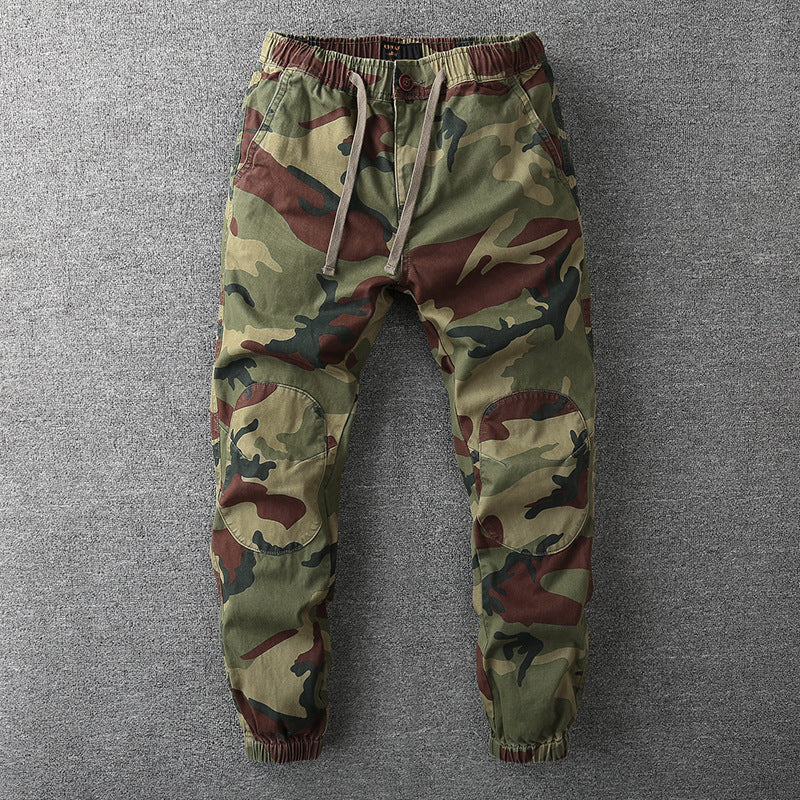 Men's Cargo Pants in Jogger Style with Elastic Waistband and Knee Reinforcement Mune Fashion