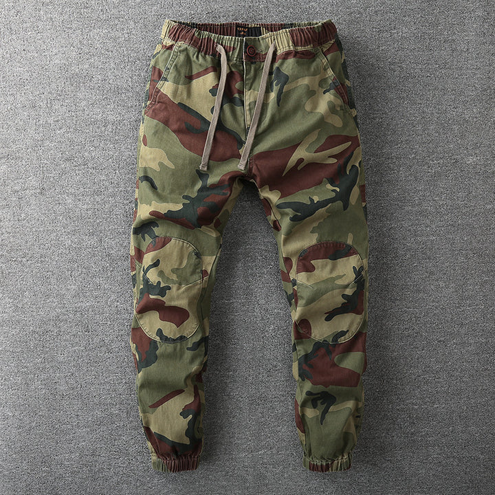 Men's Cargo Pants in Jogger Style with Elastic Waistband and Knee Reinforcement Mune Fashion