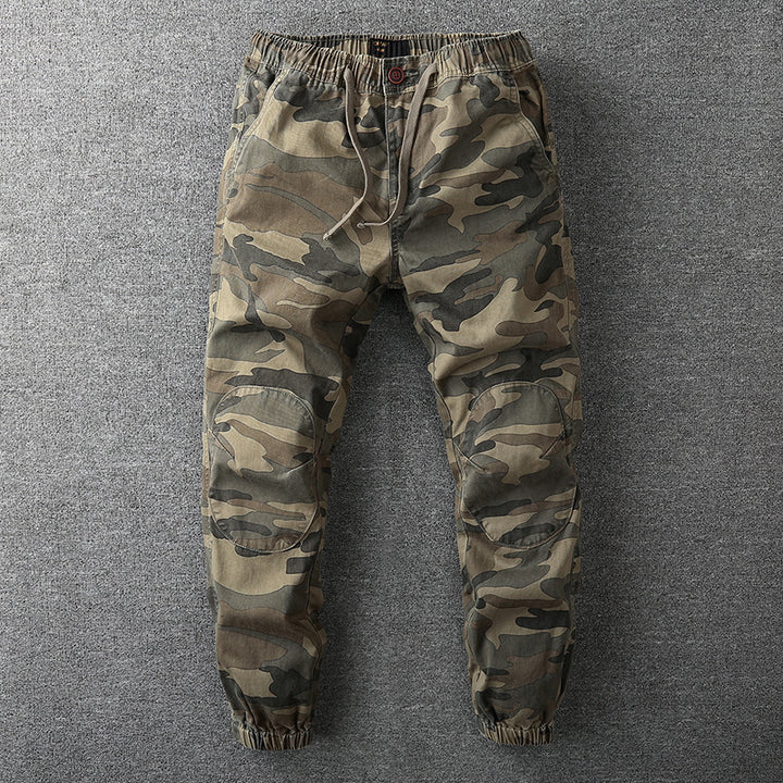 Men's Cargo Pants in Jogger Style with Elastic Waistband and Knee Reinforcement Mune Fashion