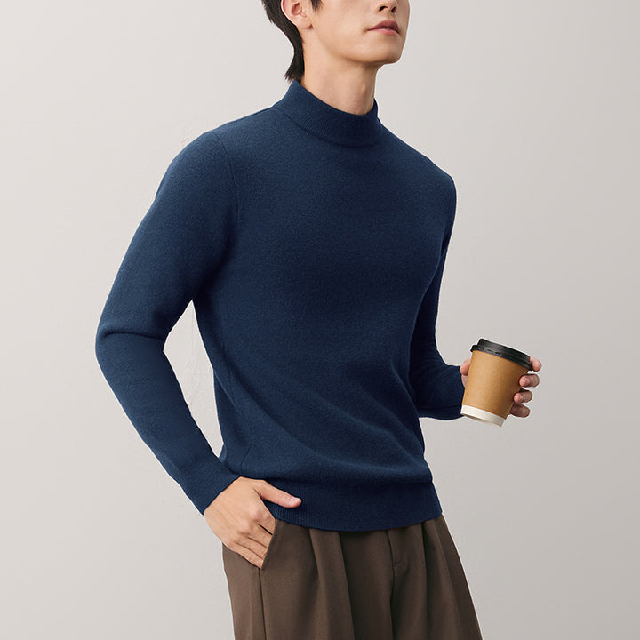 Men's turtleneck sweater made of wool, lined