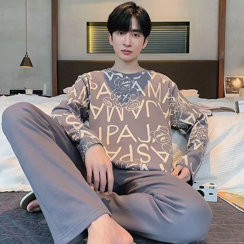 Men's Pajama Set, Long Sleeve, Loose Fit