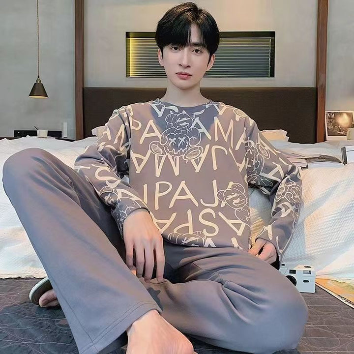 Men's Pajama Set, Long Sleeve, Loose Fit