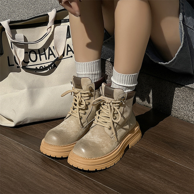 Padded men's work boots, vintage style