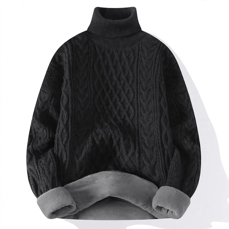 Unisex knitted sweater, lined, various collar shapes