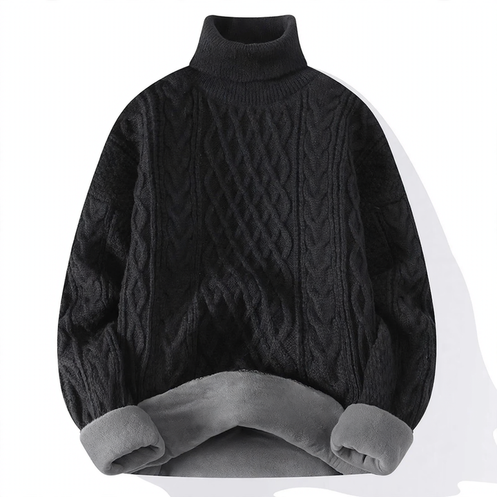 Unisex knitted sweater, lined, various collar shapes