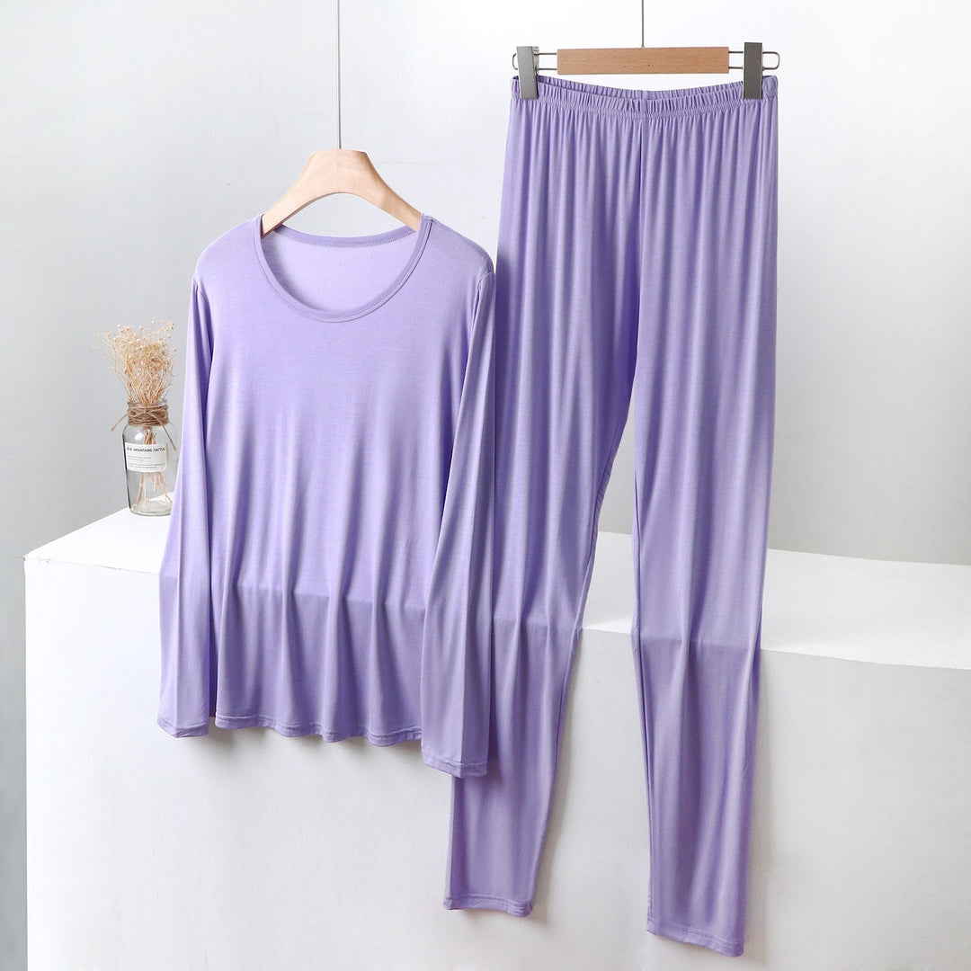 Women's Thermal Underwear Set, Modal, Round Neck, Plus Size