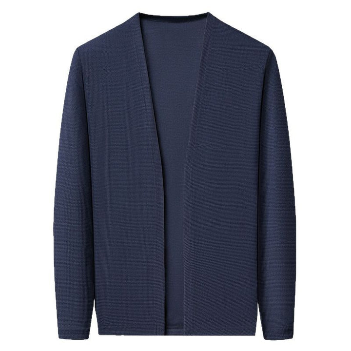 Men's cardigan, solid color, lightweight, for spring and autumn
