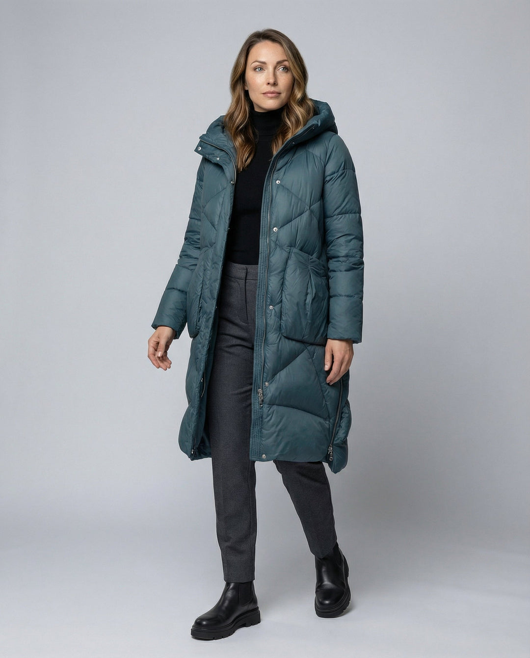 Casual ladies hooded coat