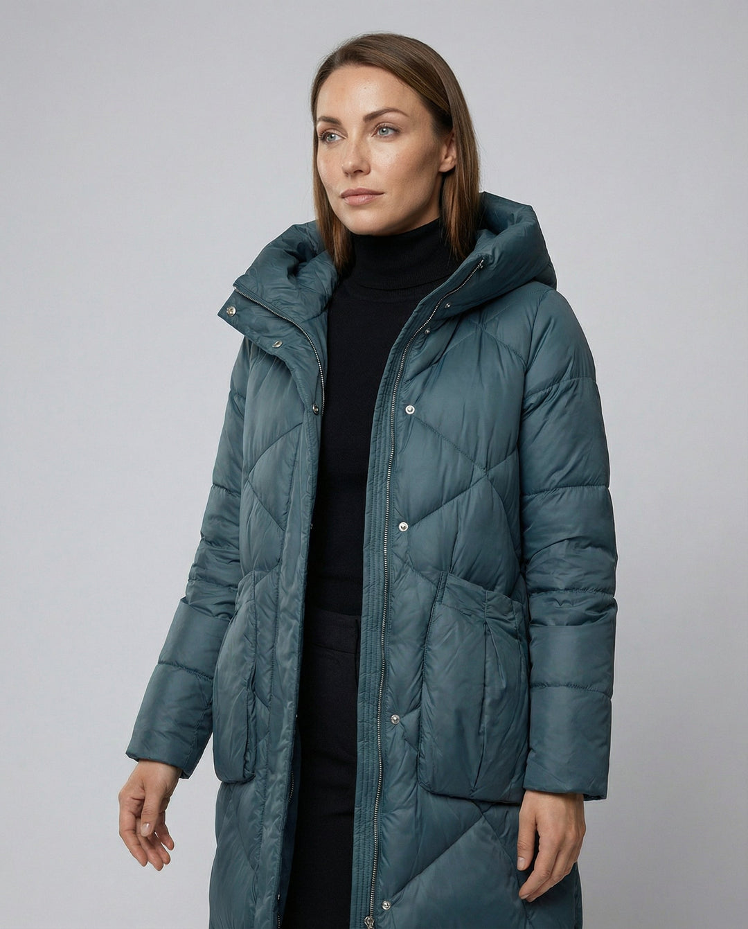 Casual ladies hooded coat