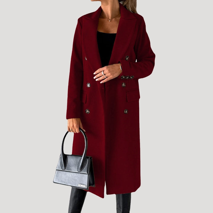 Mune | Women's long winter coat – double button placket tailored cut