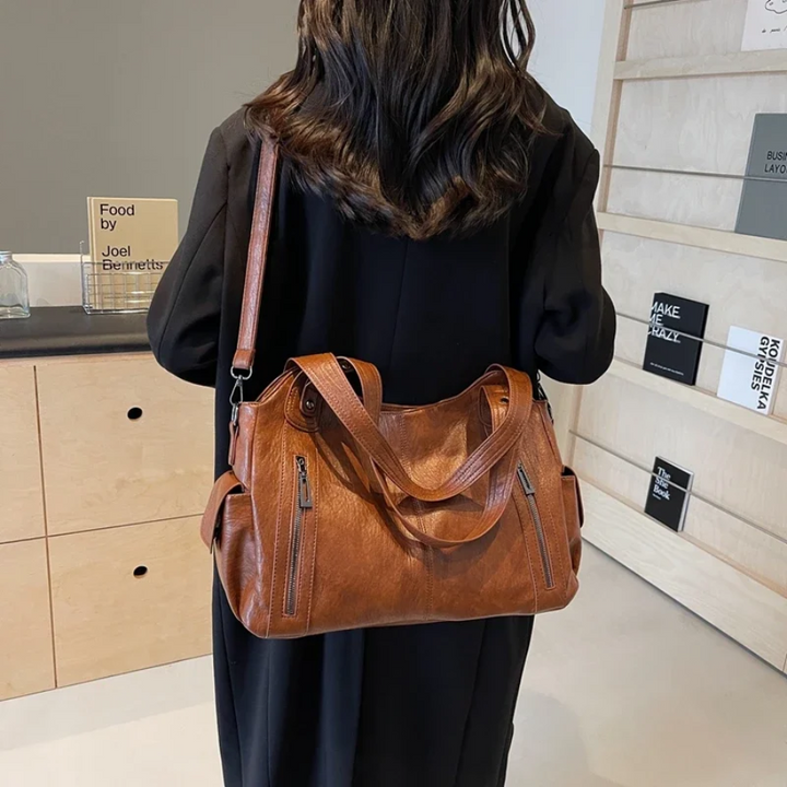 Mune | Stylish Leather Handbag with Zipper