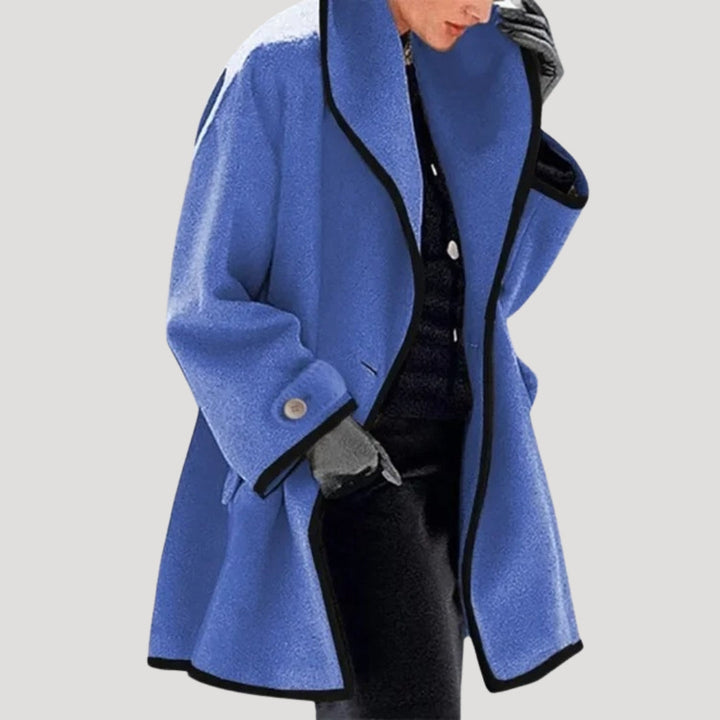 Mune | Women's Winter Wool Coat Elegant Swing Cape Jacket