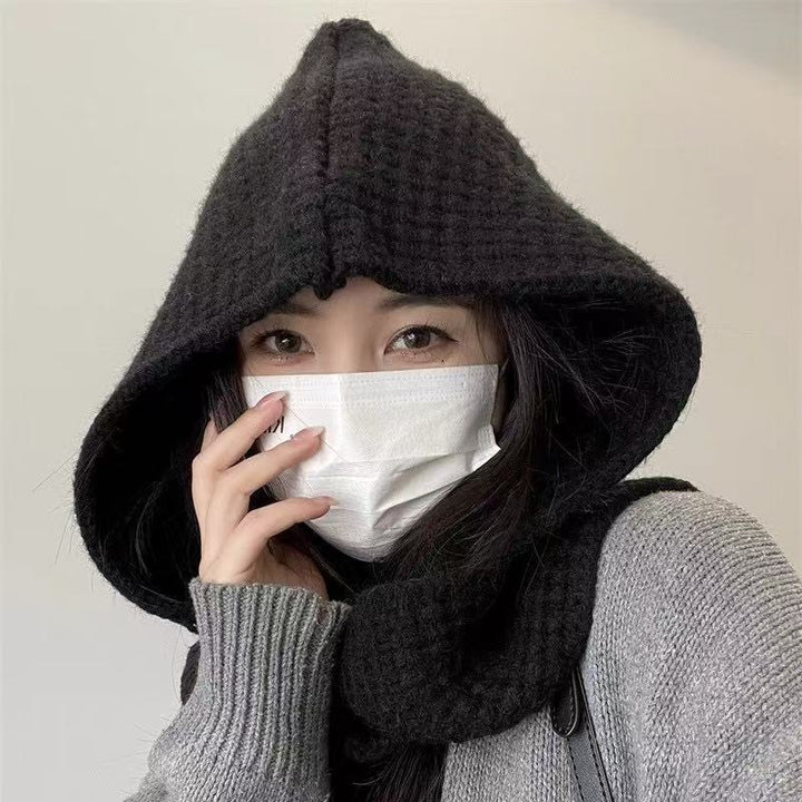 2-in-1 Hooded Scarf and Beanie Set
