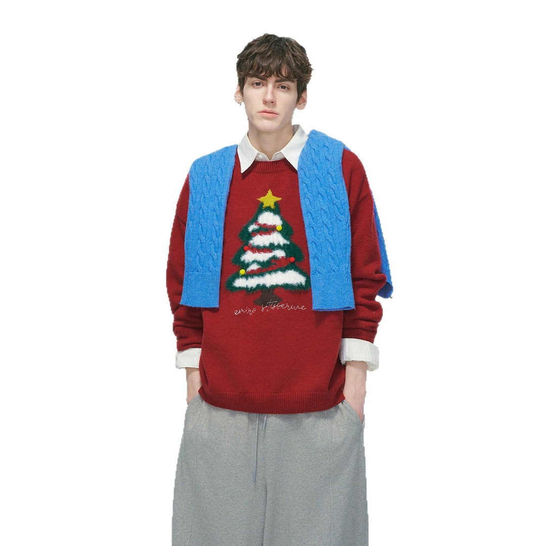 Unisex knitted sweater with Christmas motif