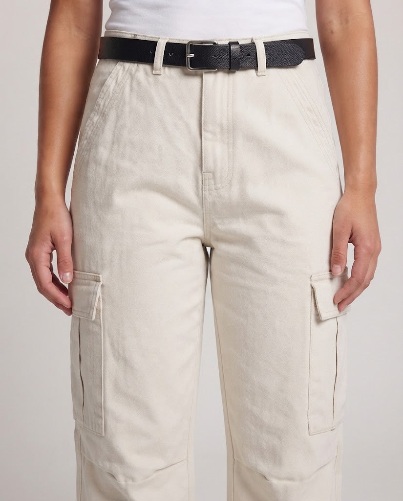 Women's Wide Cargo Pants with High Waist, Utility Leg Pockets and Relaxed Fit Mune Fashion