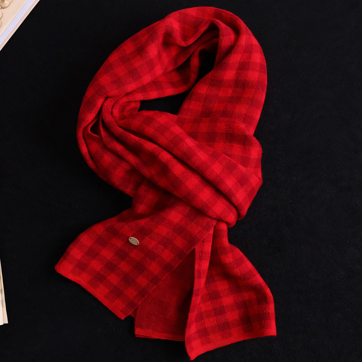 Merino wool scarf, checked, 100% wool