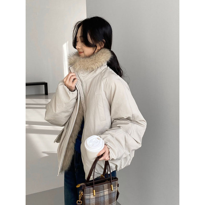 Ladies' Down Parka with Faux Fur Collar