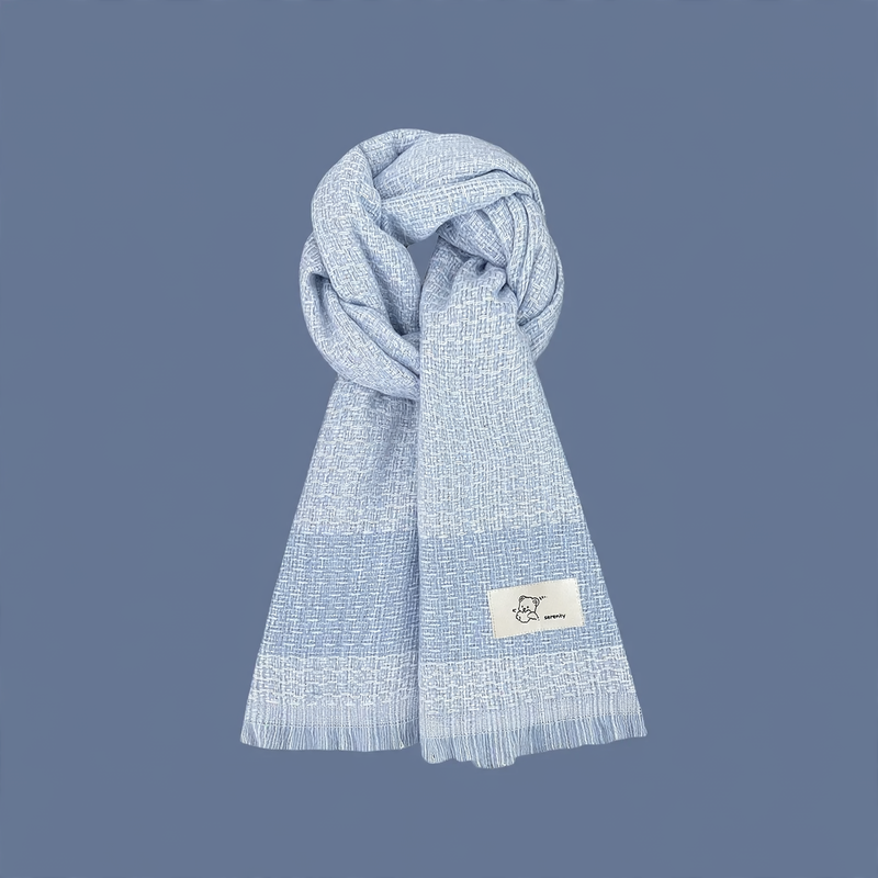 Fashionable scarf in small blue, various designs