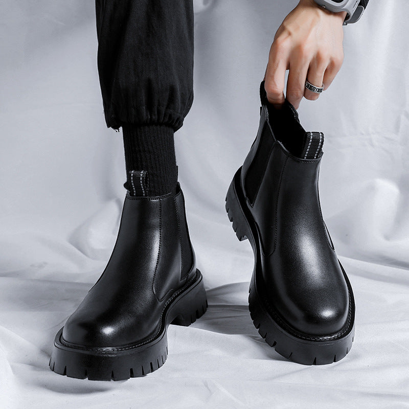 Men's Chelsea boots, microfiber, rubber sole