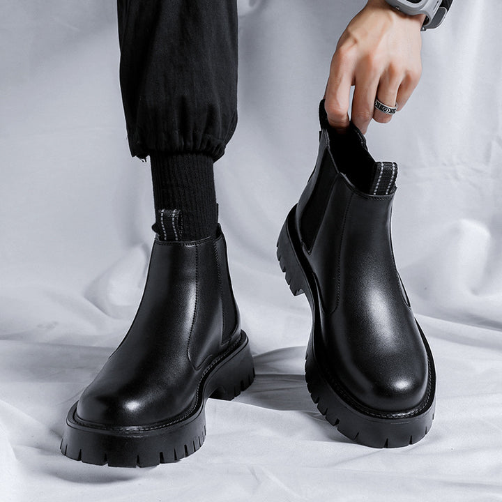 Men's Chelsea boots, microfiber, rubber sole