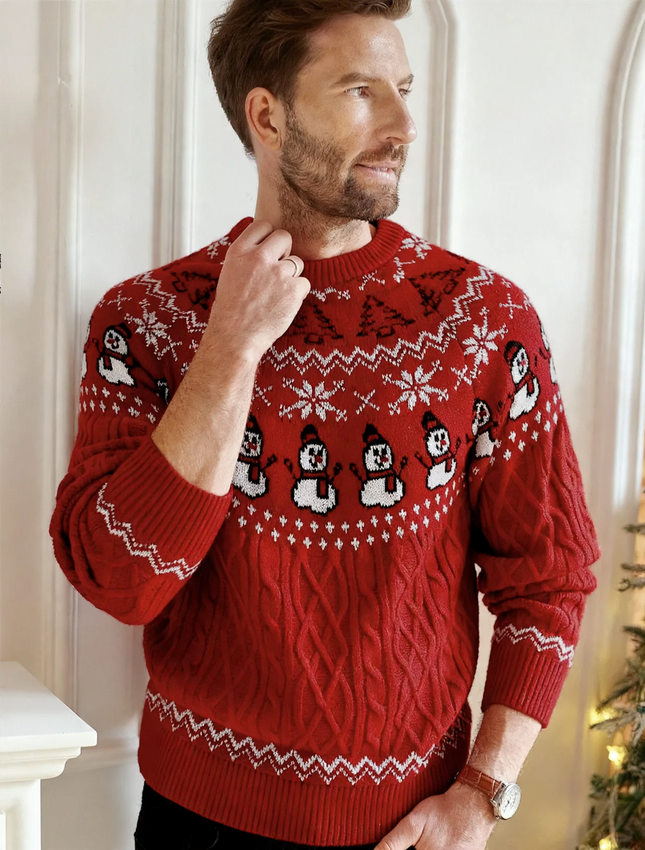 Retro Christmas sweater with snowman motif