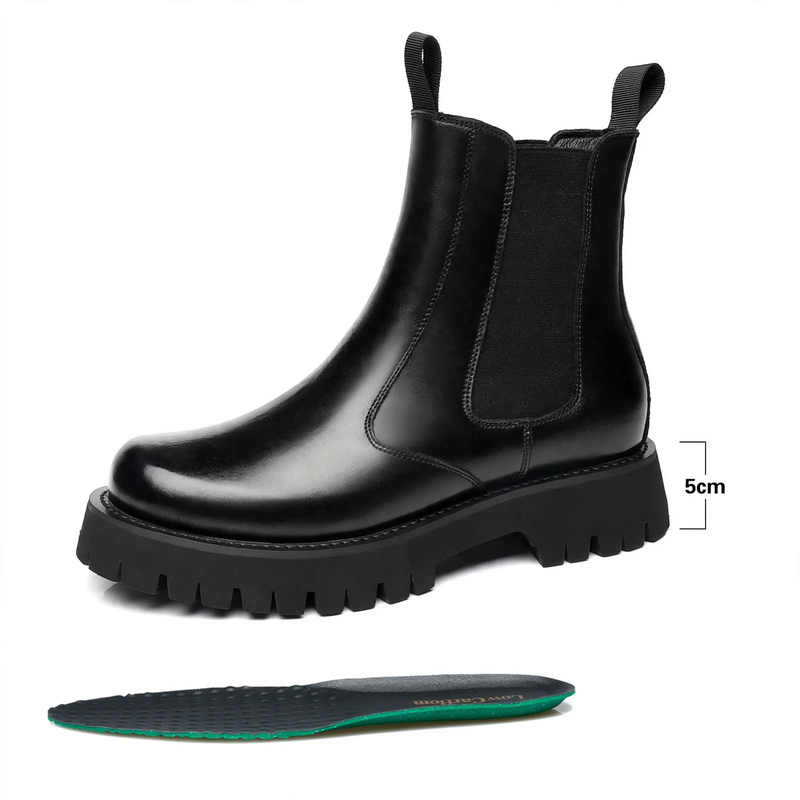 Men's Martin boots, genuine leather, lined, platform