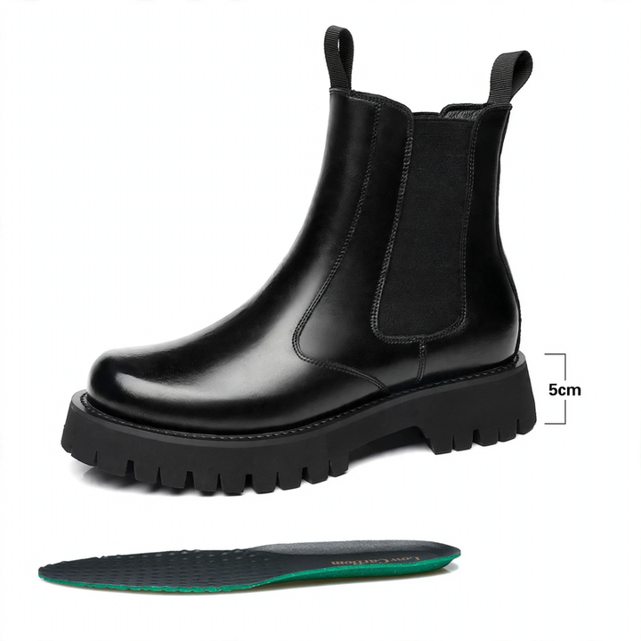 Men's Martin boots, genuine leather, lined, platform