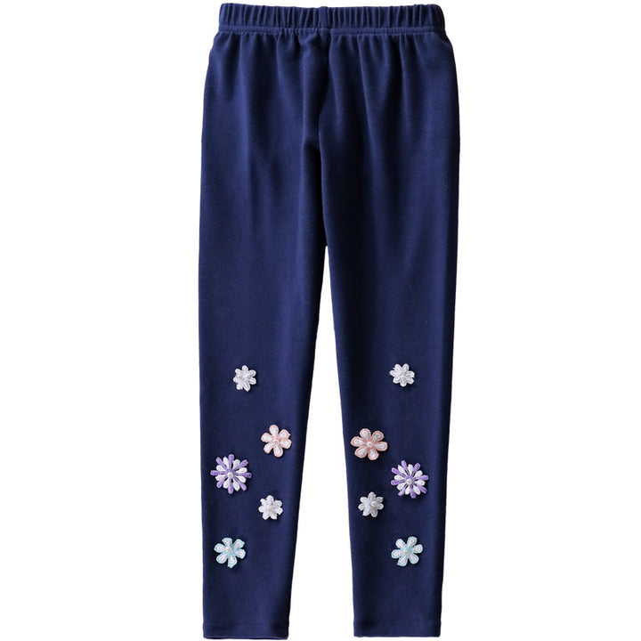 Girls leggings with floral applique design Mune Fashion