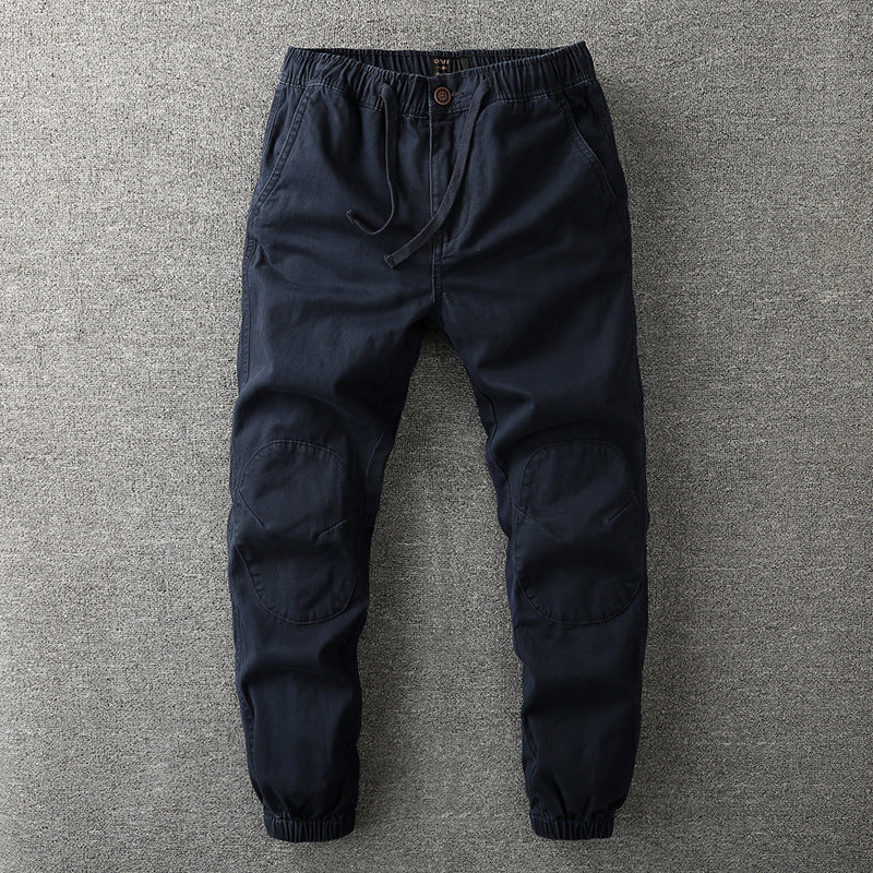 Men's Cargo Pants in Jogger Style with Elastic Waistband and Knee Reinforcement Mune Fashion