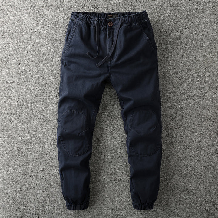 Men's Cargo Pants in Jogger Style with Elastic Waistband and Knee Reinforcement Mune Fashion
