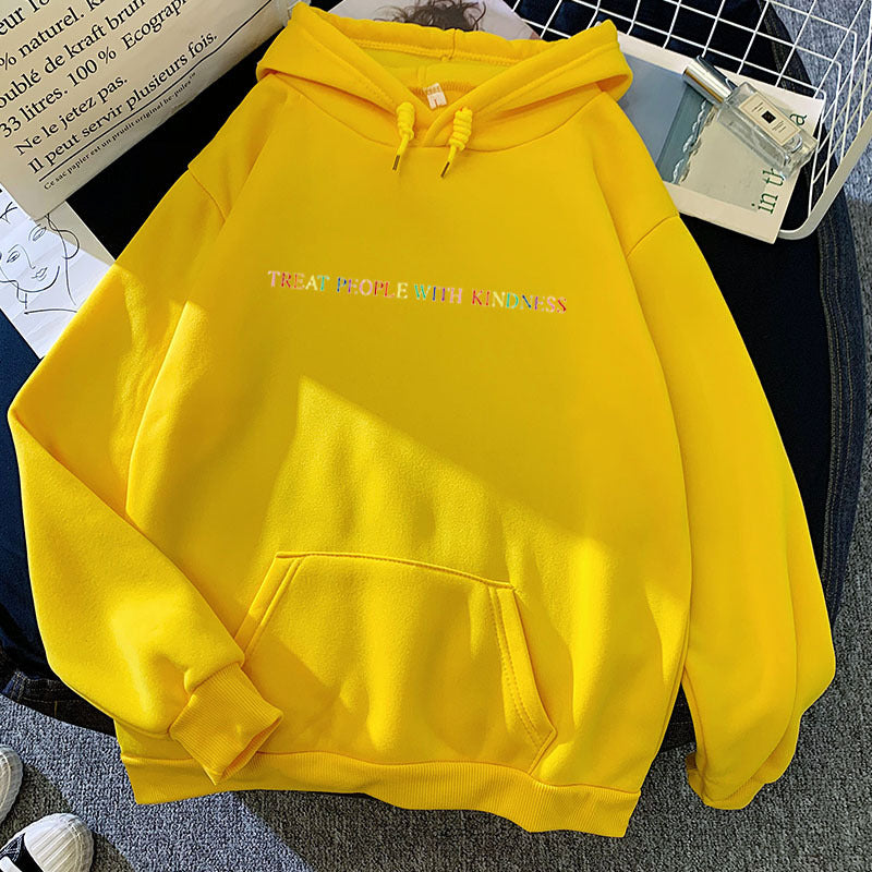 Women's casual oversized hoodie with holographic lettering, kangaroo pocket, and brushed fleece Mune Fashion