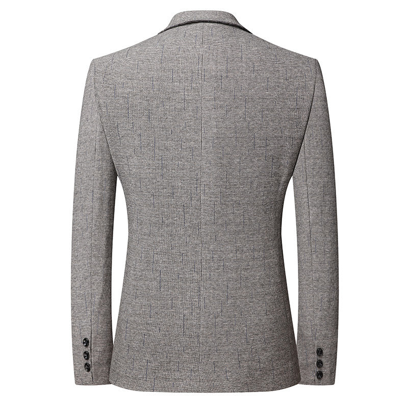 Men's Slim Fit Blazer in Glencheck Look with Fine Texture and Contrasted Interior Lining Mune Fashion