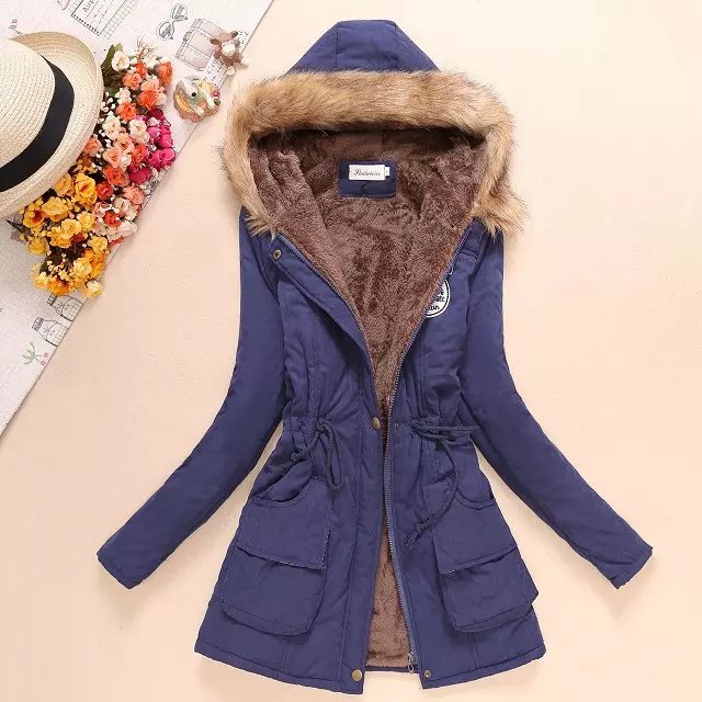 Women nan padded parka with cozy Sherpa inner lining, faux fur hood and drawstring waist Mune Fashion