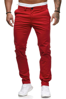 Men's slim-fit cotton stretch chinos with a medium rise and comfort waistband Mune Fashion