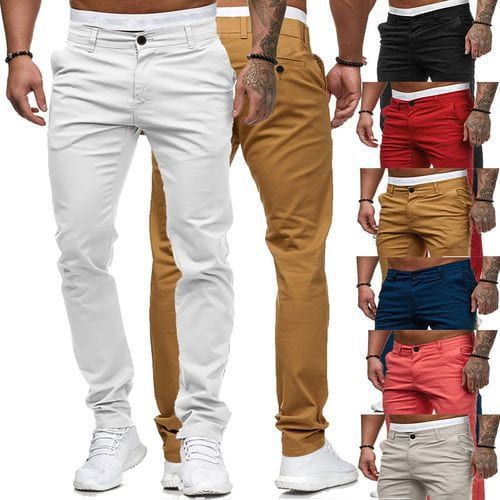 Men's slim-fit cotton stretch chinos with a medium rise and comfort waistband Mune Fashion