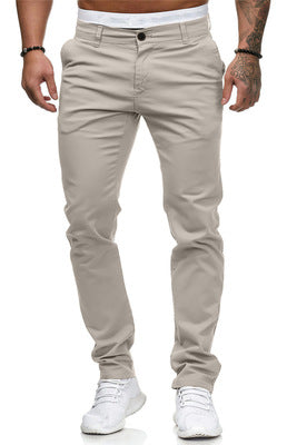 Men's slim-fit cotton stretch chinos with a medium rise and comfort waistband Mune Fashion