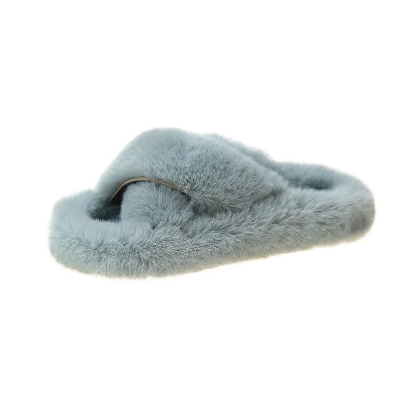 women's nan viscoelastic plush slippers with twisted strap and non-slip sole Mune Fashion
