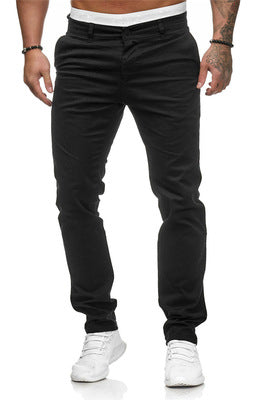 Men's slim-fit cotton stretch chinos with a medium rise and comfort waistband Mune Fashion