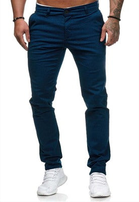 Men's slim-fit cotton stretch chinos with a medium rise and comfort waistband Mune Fashion