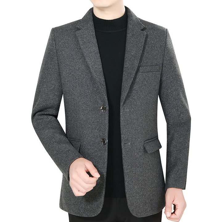 Men's Elegant Wool Blend Blazer with Slim Fit and Notched Lapel Mune Fashion