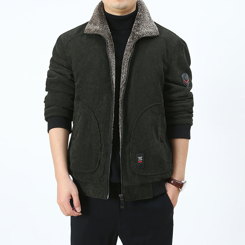 Men's Urban and Fashionable Cord Overlay Jacket Mune Fashion