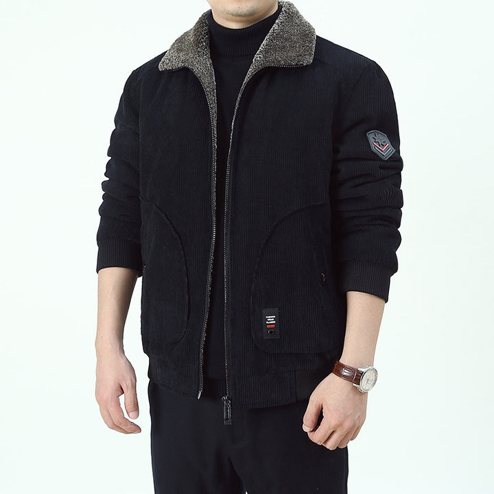 Men's Urban and Fashionable Cord Overlay Jacket Mune Fashion