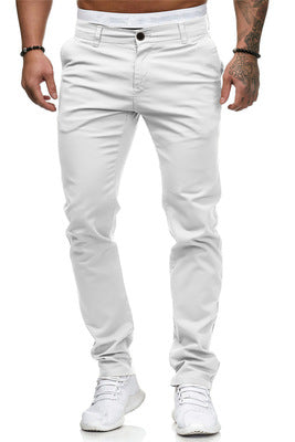 Men's slim-fit cotton stretch chinos with a medium rise and comfort waistband Mune Fashion