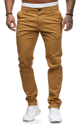 Men's slim-fit cotton stretch chinos with a medium rise and comfort waistband Mune Fashion