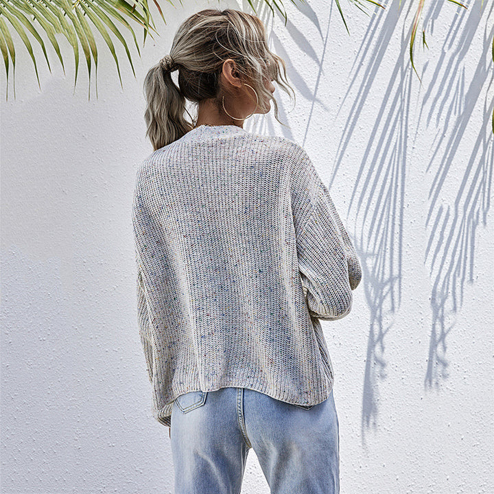 Women Casual Knit Cardigan with V-Neck, Button Placket and Pockets Mune Fashion